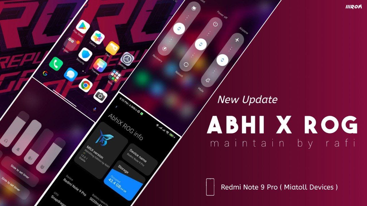 AbhiX ROG Edition V13.0.2.0 Port for Redmi Note 9S/9 Pro/9 Pro Max/10 Lite/Poco M2 Pro (Miatoll)